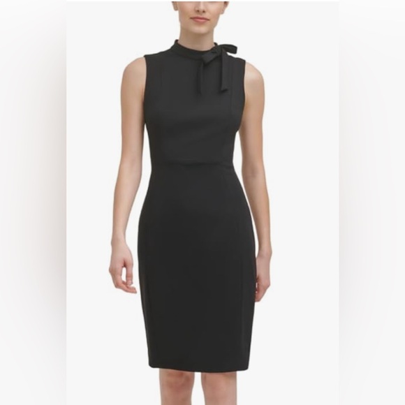 NWT Calvin Klein Bow Neck Sheath Dress - Picture 1 of 8